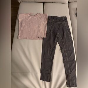 Aritzia Babaton padded shoulder top + P’Tula 24” legging